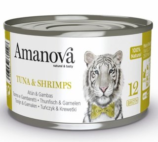 Amanova Amanova Cat Tuna & Shrimps - tuńczyk i krewetki w bulionie puszka 70g [12]