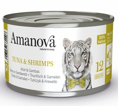 Amanova Amanova Cat Tuna & Shrimps - tuńczyk i krewetki w bulionie puszka 70g [12]