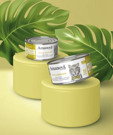 Amanova Amanova Cat Tuna & Shrimps - tuńczyk i krewetki w bulionie puszka 70g [12]