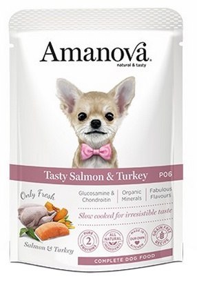 Amanova Amanova Dog Adult Tasty Salmon & Turkey - łosoś i indyk saszetka 100g [P06]