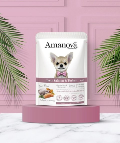 Amanova Amanova Dog Adult Tasty Salmon & Turkey - łosoś i indyk saszetka 100g [P06]
