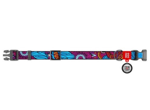 Collar Collar WauDog Nylon Obroża nylonowa z QR-paszportem, plastikowy fastex, wzór LATO, 20mm/28-40cm