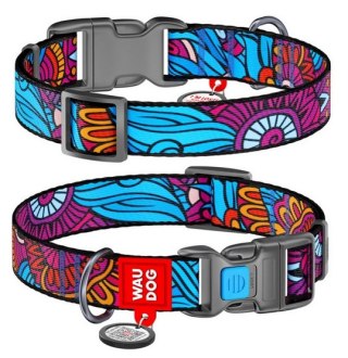 Collar Collar WauDog Nylon Obroża nylonowa z QR-paszportem, plastikowy fastex, wzór LATO, 25mm/33-49cm