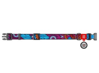 Collar Collar WauDog Nylon Obroża nylonowa z QR-paszportem, plastikowy fastex, wzór LATO, 25mm/37-58cm