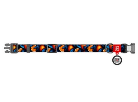 Collar Collar WauDog Nylon Obroża nylonowa z QR-paszportem, plastikowy fastex, wzór POMARAŃCZE, 20mm/28-40cm