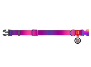 Collar Collar WauDog Recycled Obroża nylonowa z QR-paszportem, gradient M 20mm/28-40cm fioletowy
