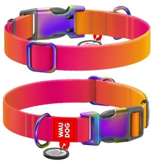 Collar Collar WauDog Recycled Obroża nylonowa z QR-paszportem, gradient S 15mm x 25-35cm pomarańczowy