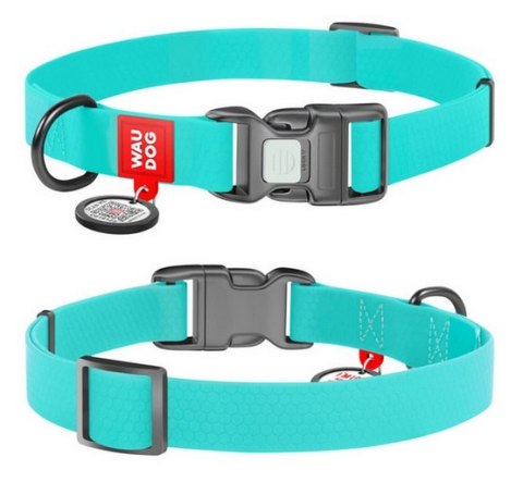 Collar Collar WauDog Waterproof Obroża wodoodporna z QR-paszportem, akumulująca światło, plastikowy fastex, 15mm/25-35cm
