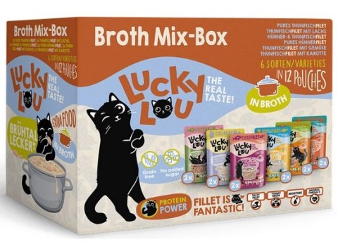 Lucky Lou Lucky Lou Extrafood Broth-Mix-Box Multipack w bulionie saszetki 12x70g