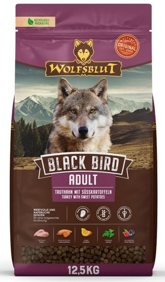Wolfsblut Wolfsblut Dog Black Bird Adult Large - indyk i bataty 12,5kg