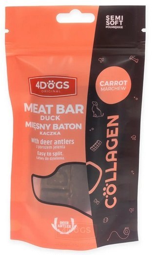 4DOGS 4DOGS Batony Semi-Soft Marchew i poroże 2szt