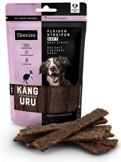 Chewies Chewies Meat Strips Soft Mini Kangur 70g