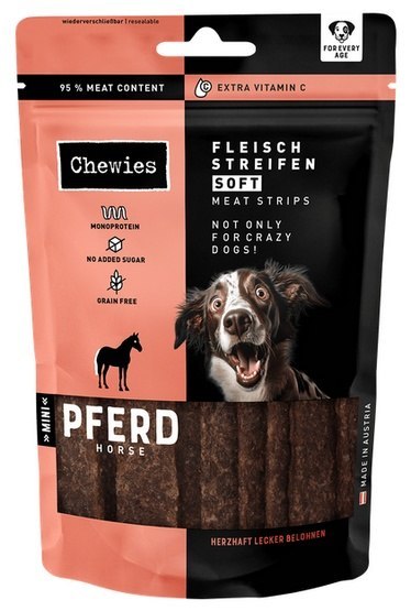 Chewies Chewies Meat Strips Soft Mini Konina 70g
