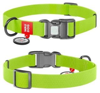 Collar Collar Waterproof Obroża wodoodporna z QR-paszportem, plastikowy fastex, L 25mm/33-49cm jasnozielona