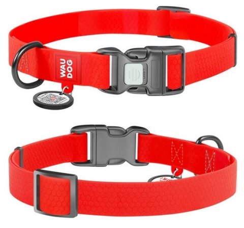 Collar Collar Waterproof Obroża wodoodporna z QR-paszportem, plastikowy fastex, M 20mm/28-40cm czerwona