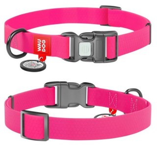 Collar Collar Waterproof Obroża wodoodporna z QR-paszportem, plastikowy fastex, S 15mm/25-35cm różowa
