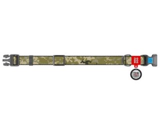 Collar Collar WauDog Nylon Obroża nylonowa z QR-paszportem, plastikowy fastex, wzór MILITARY, S 15mm/25-35cm