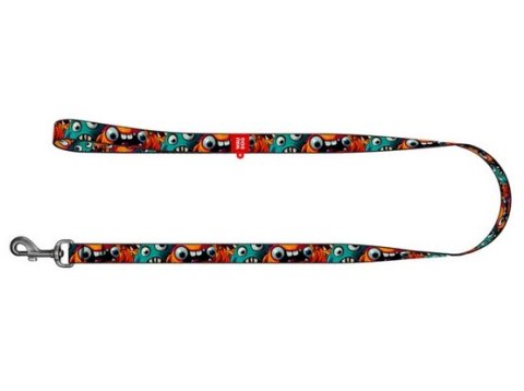Collar Collar WauDog Nylon Smycz nylonowa L-XXL 25mm/200cm, wzór ZĘBATE POTWORY