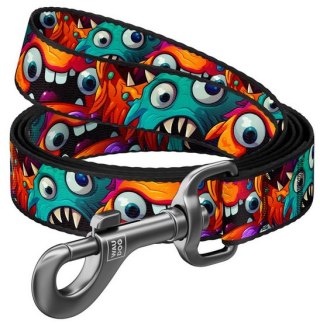 Collar Collar WauDog Nylon Smycz nylonowa S 15mm/200cm, wzór ZĘBATE POTWORY