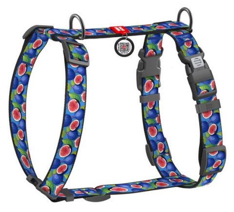 Collar Collar WauDog Nylon Szelki nylonowe anatomiczne w kształcie litery H, z QR-paszportem, plastikowy fastex, wzór FIGA, rozmiar M 2