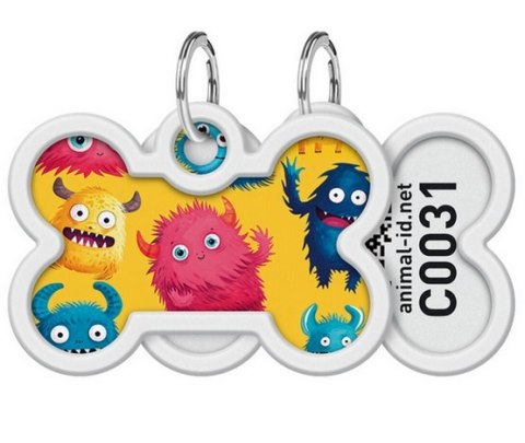 Collar Collar WauDog Smart ID Zawieszka z QR-paszportem kość 4x3cm futrzane potwory