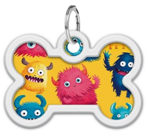 Collar Collar WauDog Smart ID Zawieszka z QR-paszportem kość 4x3cm futrzane potwory