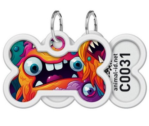 Collar Collar WauDog Smart ID Zawieszka z QR-paszportem kość 4x3cm zębate potwory