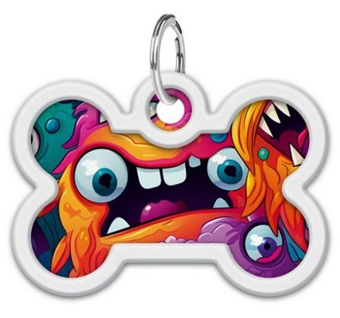 Collar Collar WauDog Smart ID Zawieszka z QR-paszportem kość 4x3cm zębate potwory