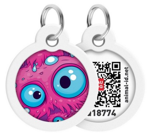 Collar Collar WauDog Smart ID Zawieszka z QR-paszportem okrągła 3cm oko potwora