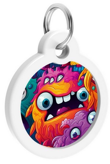 Collar Collar WauDog Smart ID Zawieszka z QR-paszportem okrągła 3cm zębate potwory