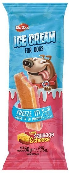 Dr.Zoo Dr.Zoo Ice Cream lody dla psów - sausage & cheese 50g