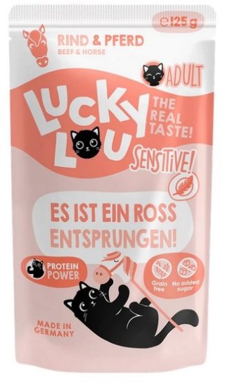 Lucky Lou Lucky Lou Lifestage Sensitive Wołowina i konina saszetka 125g