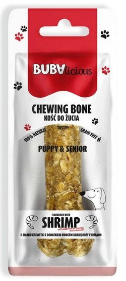 BUBA Pet BUBAlicious Kość Puppy & Senior z krewetką, owocami dzikiej róży i witaminami 17cm [3723]