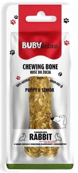BUBA Pet BUBAlicious Kość Puppy & Senior z królikiem oraz dodatkiem glukozaminy i chondroityny - wsparcie stawów 17cm [3717]