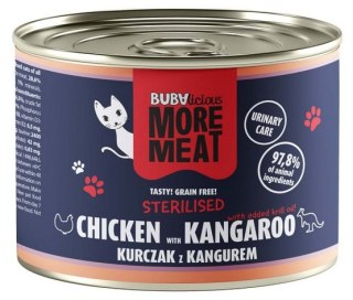 BUBA Pet BUBAlicious Kot More Meat Sterilised kurczak i kangur puszka 185g