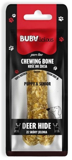 BUBA Pet BUBAlicious Pure Line Kość do żucia Puppy & Senior ze skóry jelenia 12 cm [8711]