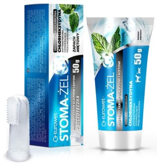 Eurowet Stoma-żel miętowy - pasta do pielęgnacji uzębienia psów i kotów tubka 50g + szczoteczka