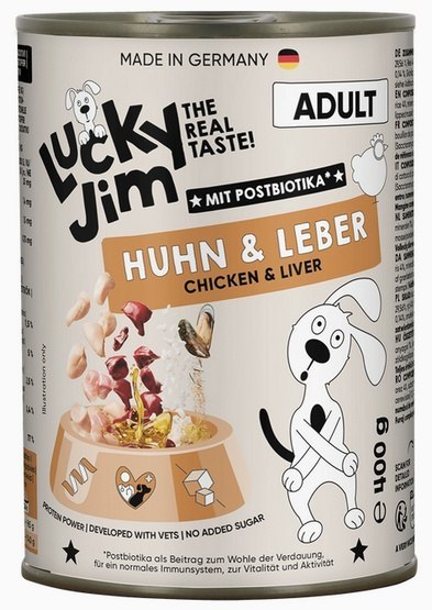 Lucky Jim Lucky Jim Classic Adult Kurczak i wątróbka puszka 400g
