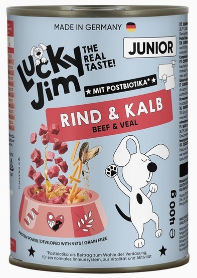 Lucky Jim Lucky Jim Classic Junior Wołowina i cielęcina puszka 400g