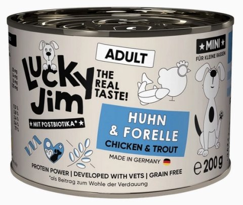 Lucky Jim Lucky Jim Classic Mini Adult Kurczak i pstrąg puszka 200g
