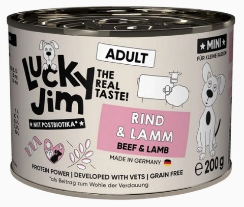 Lucky Jim Lucky Jim Classic Mini Adult Wołowina i jagnięcina puszka 200g