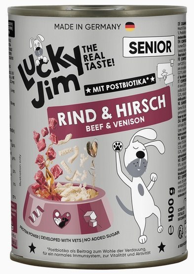 Lucky Jim Lucky Jim Classic Senior Wołowina i jeleń puszka 400g