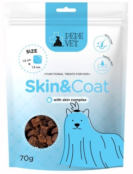 Paka Zwierzaka Paka Zwierzaka PEPE VET Przysmak funkcjonalny Skin & Coat 70g