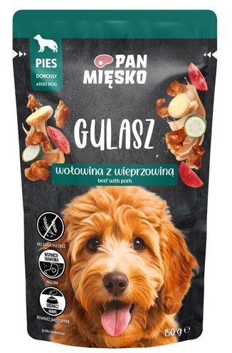 Pan Mięsko Pan Mięsko Karma mokra dla psa - Gulasz wołowina z wieprzowiną saszetka 150g