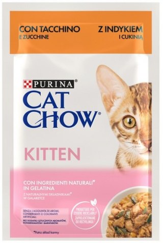 Purina Cat Chow Purina Cat Chow Kitten Indyk i cukinia saszetki 3+1 GRATIS 4x85g