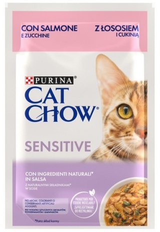 Purina Cat Chow Purina Cat Chow Sensitive Łosoś saszetki 3+1 GRATIS 4x85g
