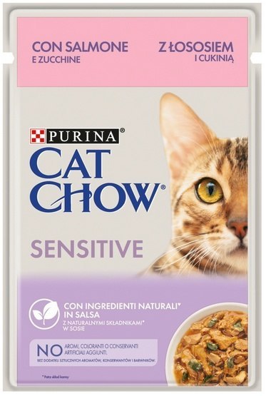 Purina Cat Chow Purina Cat Chow Sensitive Łosoś saszetki 3+1 GRATIS 4x85g