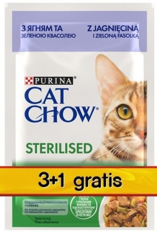 Purina Cat Chow Purina Cat Chow Sterilised Jagnięcina saszetki 3+1 GRATIS 4x85g