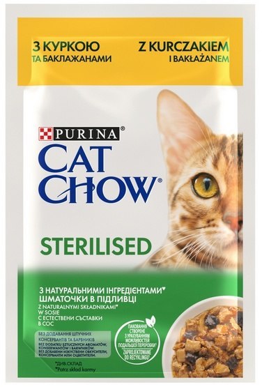 Purina Cat Chow Purina Cat Chow Sterilised Kurczak saszetki 3+1 GRATIS 4x85g