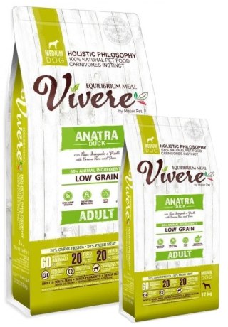 Vivere Vivere Dog Medium Adult Duck Karma Monobiałkowa z Kaczką 12+3kg